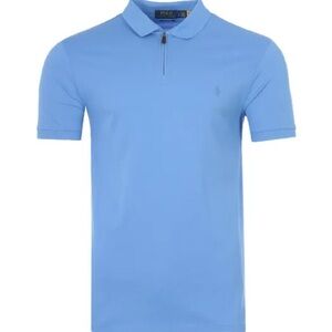 Polo Ralph Lauren Classic-Fit Stretch Mesh Short-Sleeve Zip Polo Shirt, Blue